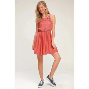Lulu's Coral Mini Dress